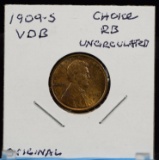 1909-S VDB Lincoln Cent Choice Red Brown Uncirculated