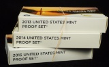 2013 2014 2015 United States Mint Proof Sets