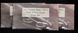 1996 3 US Mint Uncirculated Coin Sets 3-Envelopes