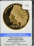 1907 Indian Head Gold Layered Proof Replica