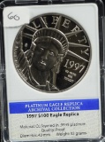 1997 Platinum Layered .9995 Replica Statue of Liberty