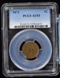 1871 Indian Head Cent PCGS AU-53