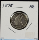 1875 Twenty Cent Piece AU detail