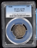 1838 Capped Bust Quarter Original Tone PCGS AU-50