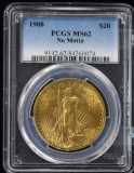 1908 $20 Gold St Gaudens NO Motto Dbl Eagle  PCGS MS-62