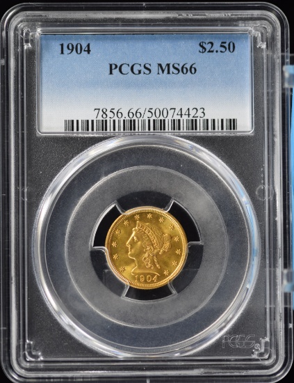 1904 $2.5 Gold Liberty PCGS MS-66 Strong Grade