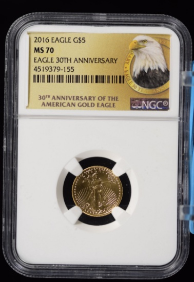 2016 $5 Gold Eagle 30th Anniversary NGC MS-70 Edition