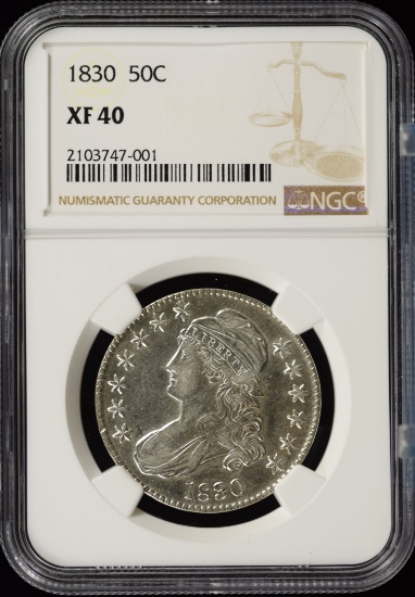 1830 Bust Half Dollar NGC XF-40 Undergraded