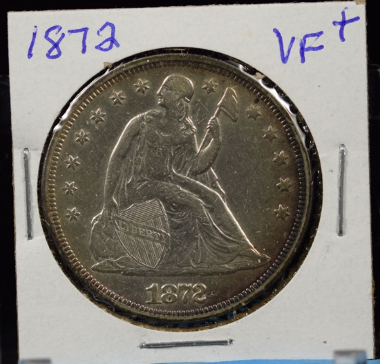 1872 Seated Dollar VF Plus