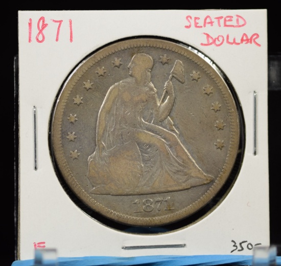 1871 Seated Dollar VG/Fine