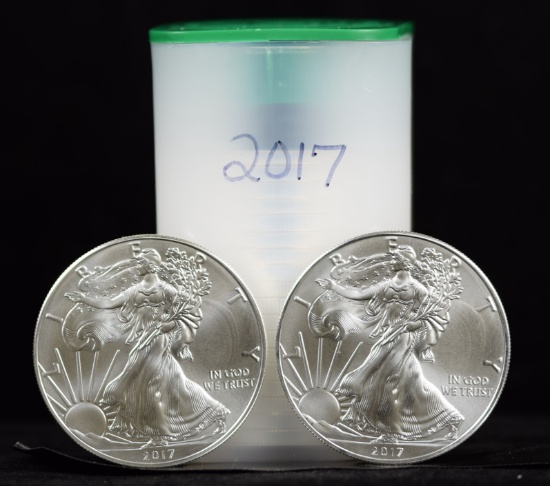 Roll of 2017 American Silver Eagles Sealed