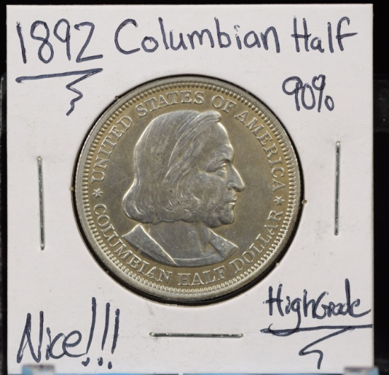 1892 Columbian Commem Half Dollar Nice