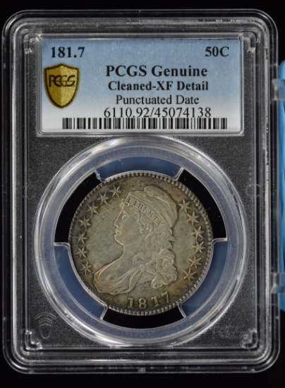 1817 Bust Half Dollar Punched Date XF Details PCGS