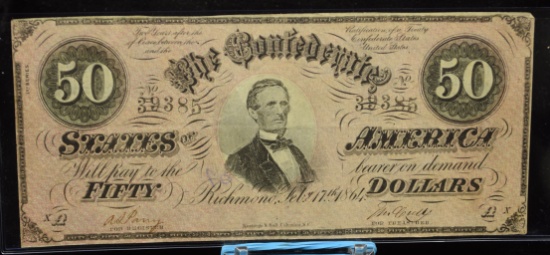 1864 $50 Confederate States of America