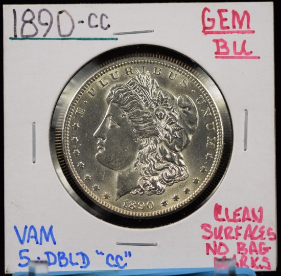 1890-CC Morgan Dollar GEM BU VAM 5 Sharp 64