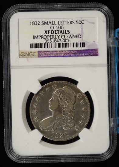 1832 Bust Half Dollar NGC XF Details 0-106 Sm Letters