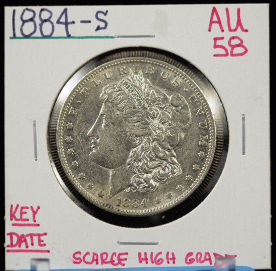 1884-S Morgan Dollar AU-58 Scarce High Grade Key