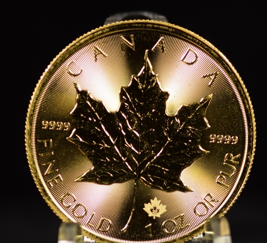 2022 $50 Gold Canadian Maple Leaf BU
