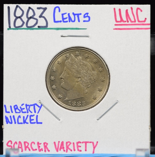 1883 w/Cents Liberty Nickel UNC