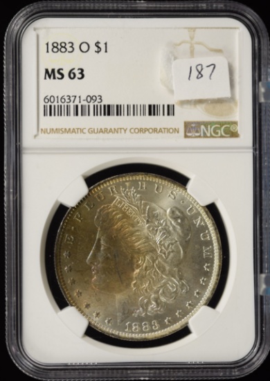1883-O Morgan Dollar NGC MS-63 Beautiful Toning