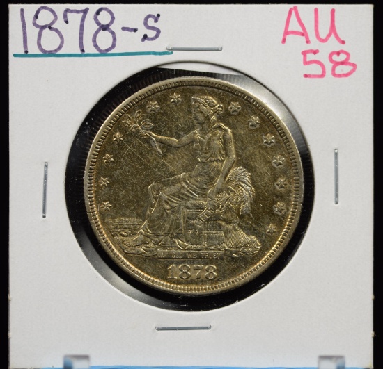 1878-S Trade Dollar AU58 PL Surfaces