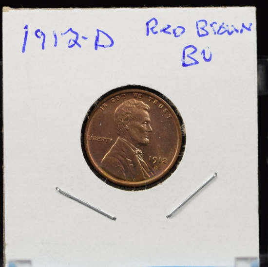 1912-D Lincoln Cent Red Brown BU