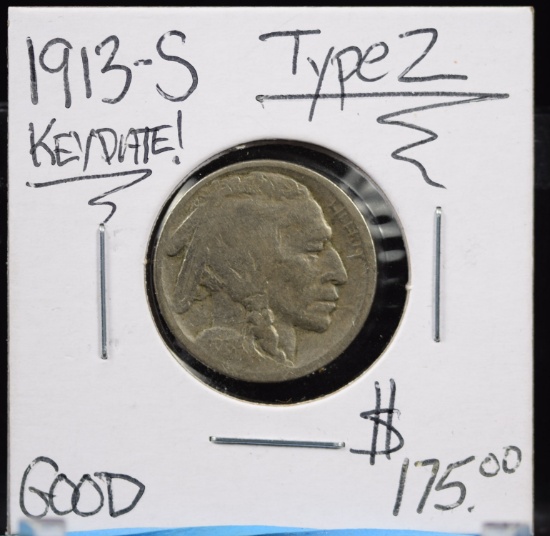 1913-S Buffalo Nickel Key Date