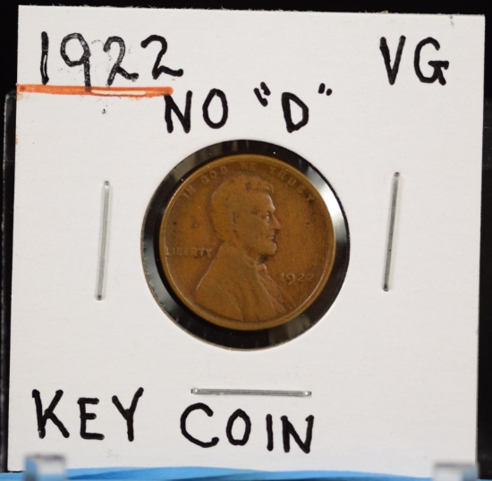 1922 No D Lincoln Cent VG