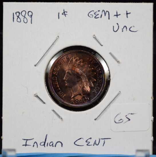 1889 Indian Head Cent GEM UNC