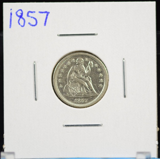 1857 Seated Liberty Dime CH BU