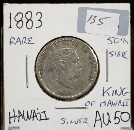 1883 Hawaiin Quarter About UNC