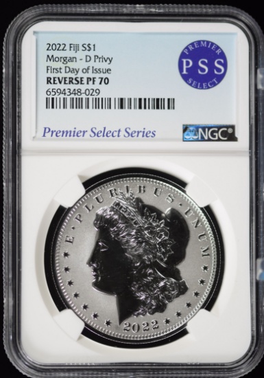 2022-D Fiji Morgan Dollar NGC PF-70 Reverse