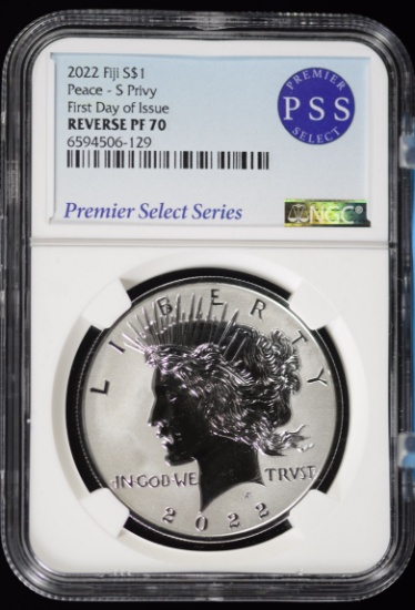 2022-S Fiji Peace Dollar NGC PF-70 Reverse