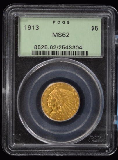 1913 $5 Gold Indian PCGS MS-62 OH