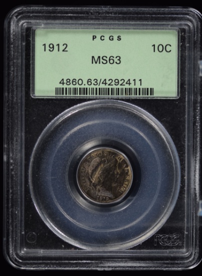 1912 Barber Dime PCGS MS-63 Old Holder