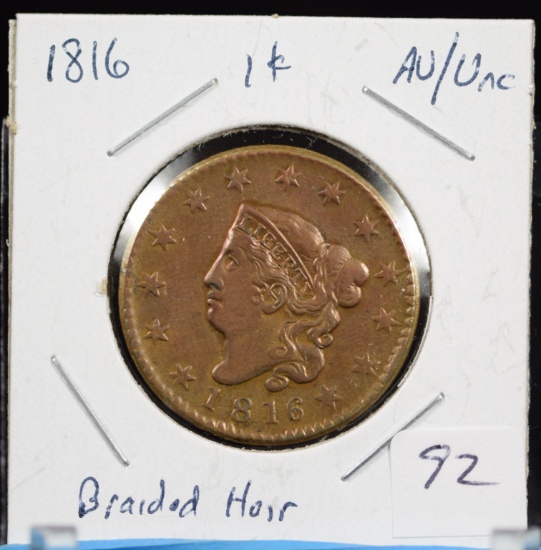 1816 Large Cent AU UNC