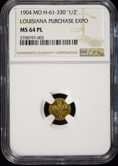 1904 MOH-61-330 Gold LA Purchase Expo 1/2 NGC MS-64 PL