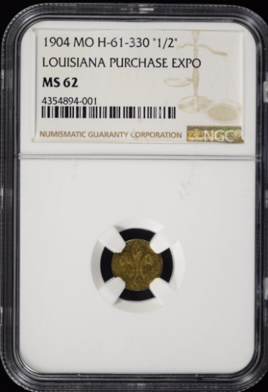 1904 MOH-61-330 Gold LA Purchase Expo 1/2 NGC MS-62