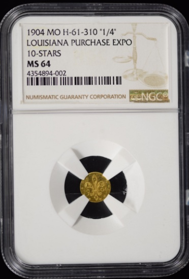1904 MOH-61-310 Gold LA Purc Expo 1/4 10 Stars NGC MS-64