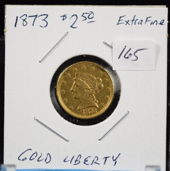 1873 $2.5 Gold Liberty XF
