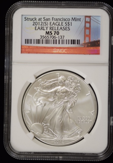 2012-S American Silver Eagle NGC MS-70 ER