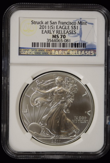2011-S American Silver Eagle NGC MS-70 ER