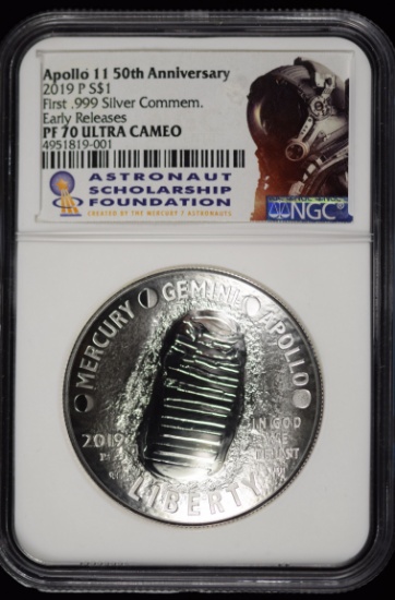 2019 Apollo 11 50th Anniversary 1 oz Silver NGC PF-70 UC