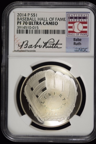 2014 Baseball Babe Ruth Proof Dollar NGC PF-70 UC