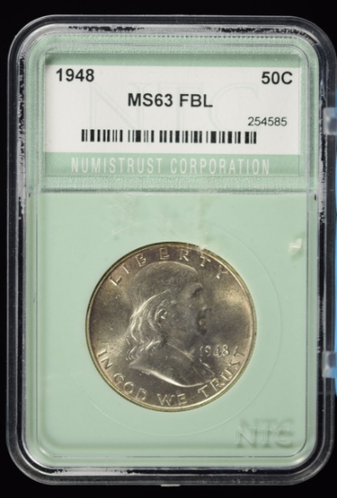 1948 Franklin Half Dollar NTC MS64 FBL