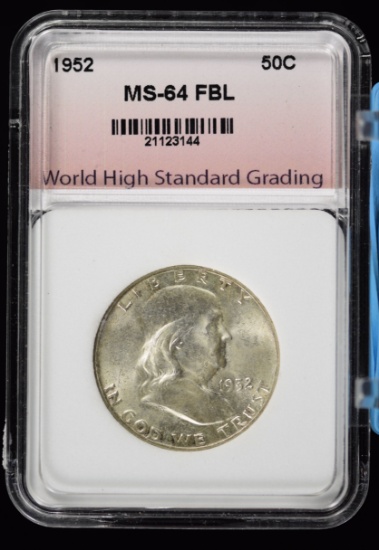 1952 Franklin Half Dollar FBL CH UNC MS64