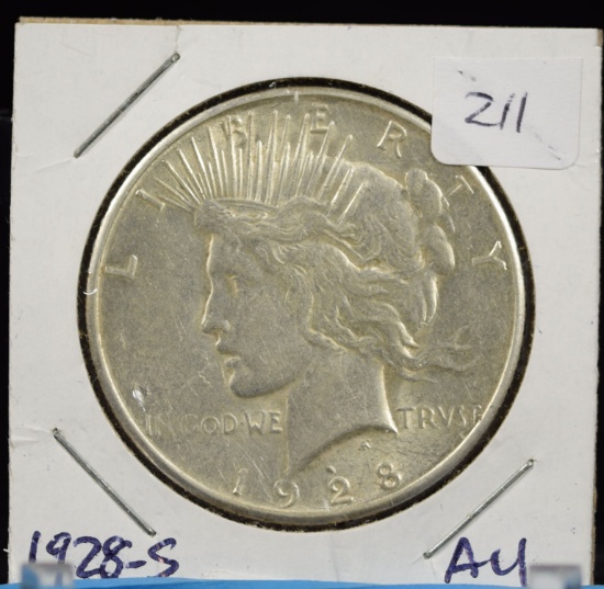 1928-S Peace Dollar AU UNC