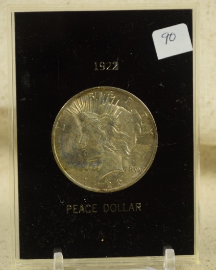 1922 Peace Dollar Rainbow Tone CH UNC