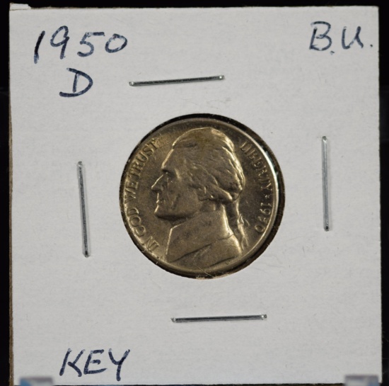 1950-D Jefferson Nickel GEM BU Key Date