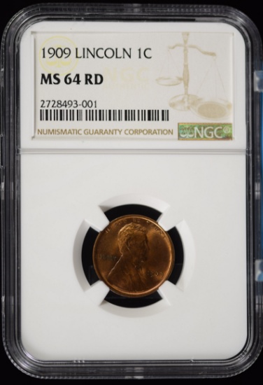 1909 Lincoln Cent NGC MS-64 Red